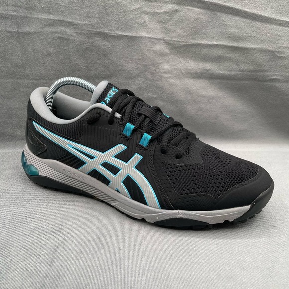 ASICS Men's Gel-Course Glide Golf Shoes 111A085 Sz‎ 8 Black Silver - Picture 1 of 9